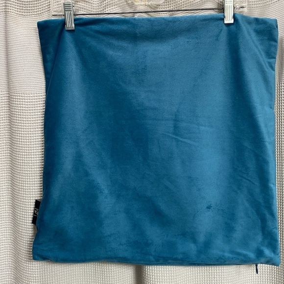 Phantoscope Polar Bear Santa pillow cover SZ 17” sq crewel teal velour backing - Picture 3 of 5